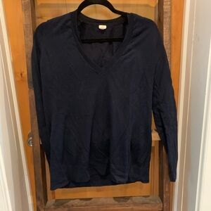 Women's Navy Blue V-Neck Sweater